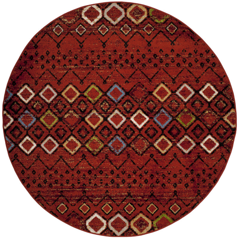 Aird Performance Southwestern Rug, Round 5'1",   Ivory/Multi
