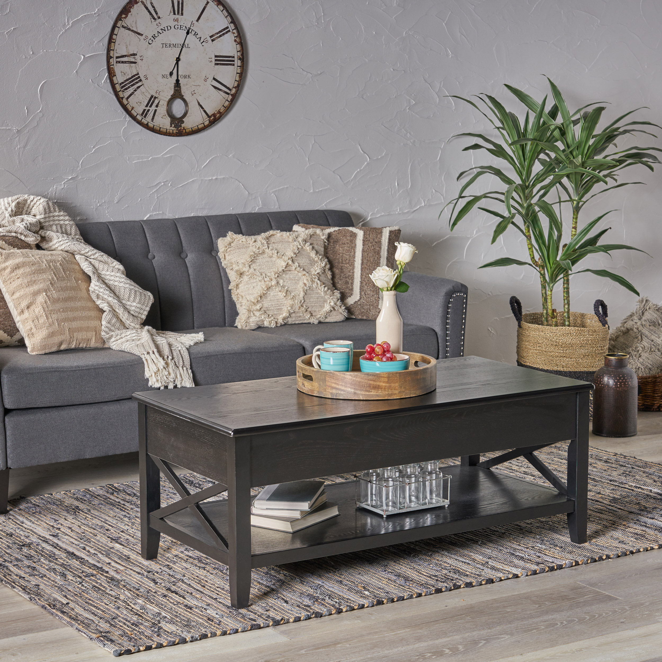 Canora Grey Atherton Farmhouse Lift Top Coffee Table with Storage