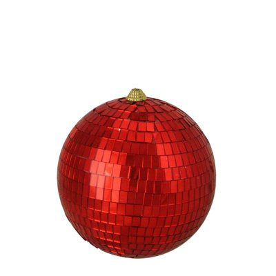 Red Disco Shatterproof Mirrored Christmas Ball Ornament 5.5" (140mm)