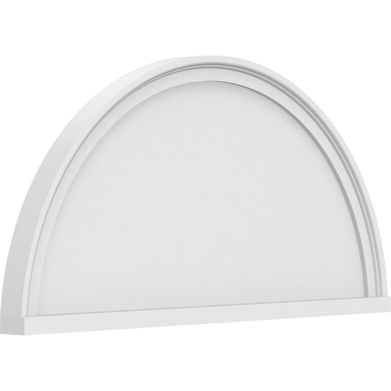 Semi-Circle with Smooth Architectural Grade PVC Pediment, H 16 po x l 32 po x P 2 po
