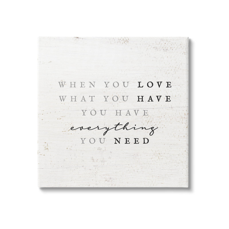 Rustic White Canvas Wall Art with Inspirational Quote, 30" x 30"