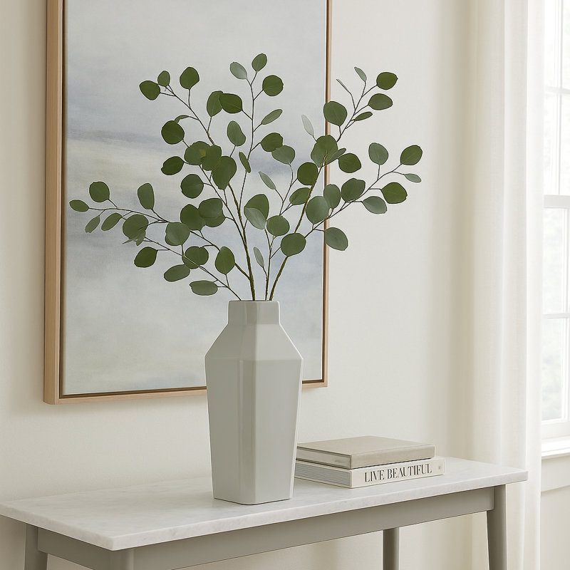Vase de plancher de cou Janae, Gris