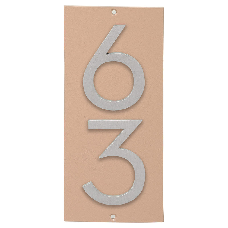 Plaque murale rectangulaire verticale flottante 6 po, Taupe / aluminium brossé, Oui