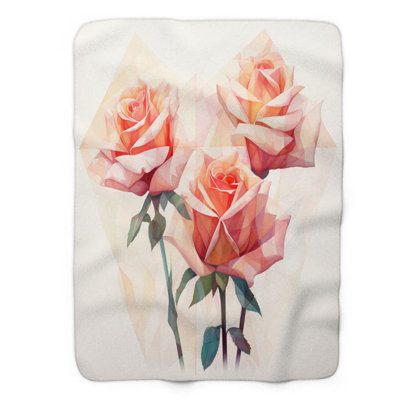 Couverture géométrique 1 pièce Sherpa Premium Petals 0199