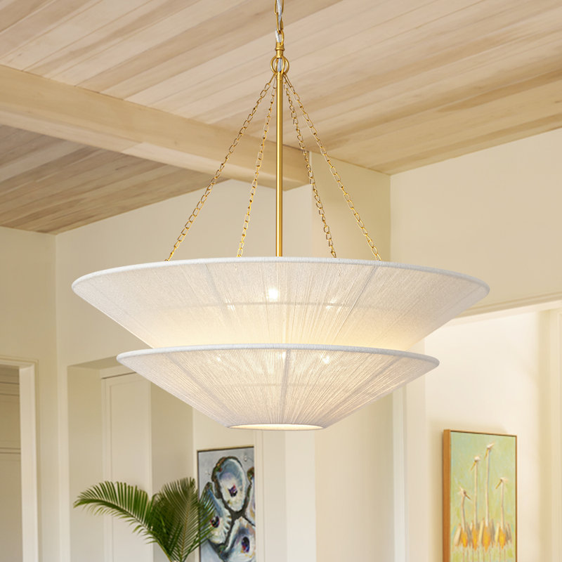 6 - Light Coastal Medieval Rope Tiered Gull Pendant Light