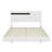 Modern High Gloss 3-Piece Bedroom Set Floating Bed Frame Platform Bed With LED Light & 2 Nightstands