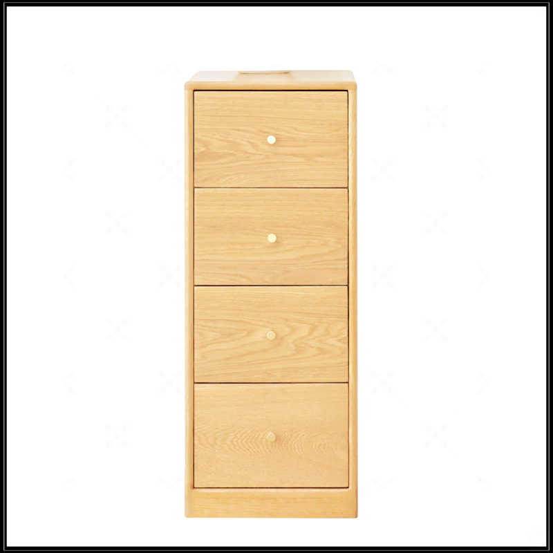 Armoire de rangement en chêne massif pour table de chevet - Quatre tiroirs