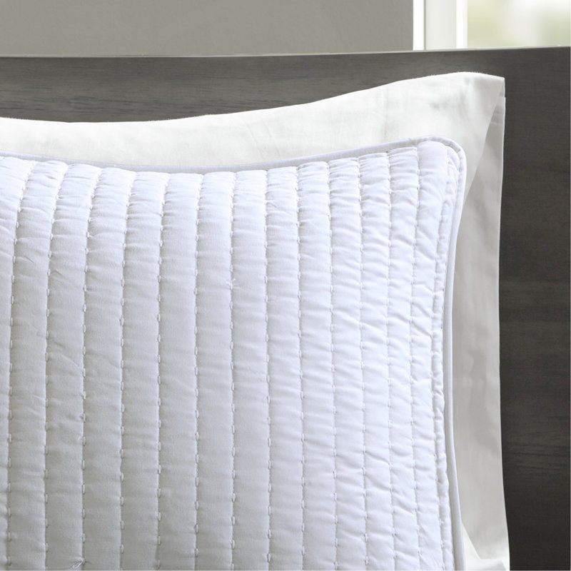 3 Piece Quilt Set White King/Cal King, King Coverlet + 2 Shams, White