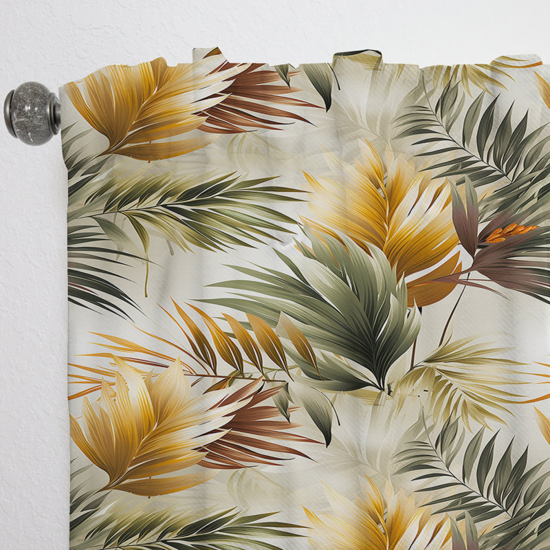 Motif tropical à motif géométrique tropical - rideau en velours tropical - obscurcissant - 1 panneau, L 52 po x L 120 po
