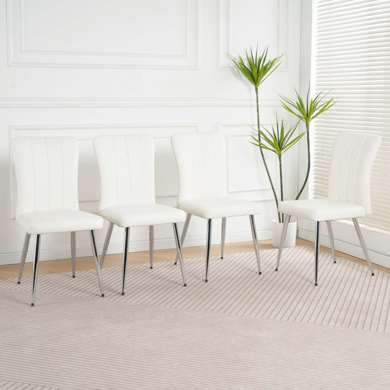 Chaise de salle à manger en polyuréthane (ensemble de 4), Blanc