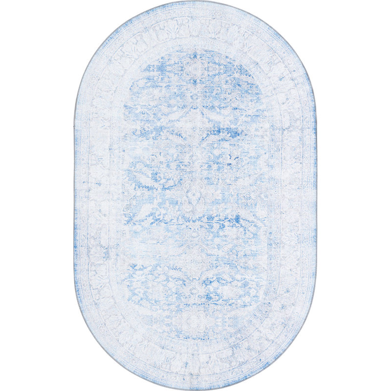 Alush Chenille Oriental Indoor Rug, Oval 5' x 8'