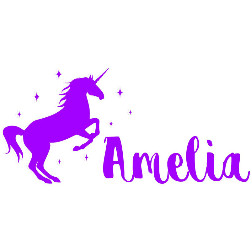 Décalcomanie murale pour chambre de bébé custom name, H 11 po x l 22 po, Mauve