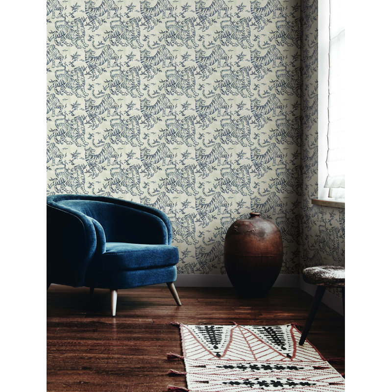Abstract Wallpaper Roll, Indigo