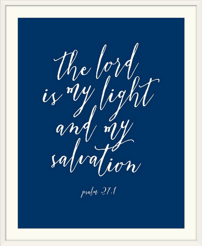 « psalm 27:1-scripture art », art textuel, H 28 po x l 24 po x P 1 po, Cadre blanc