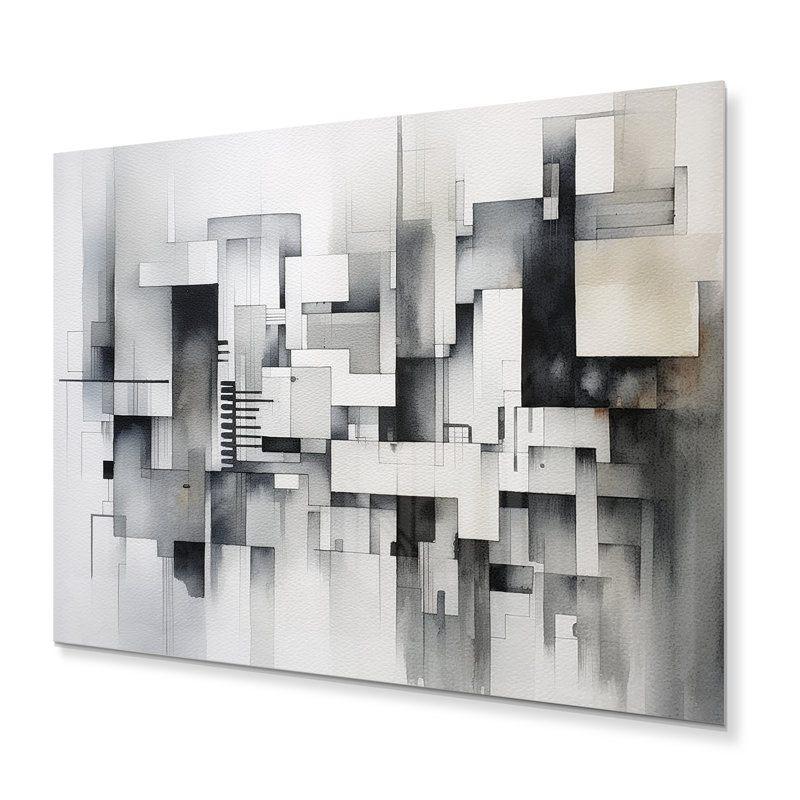 Décoration murale en métal gris abstrait Zen II - Minimalisme, H 12 po x l 20 po x P 1 po