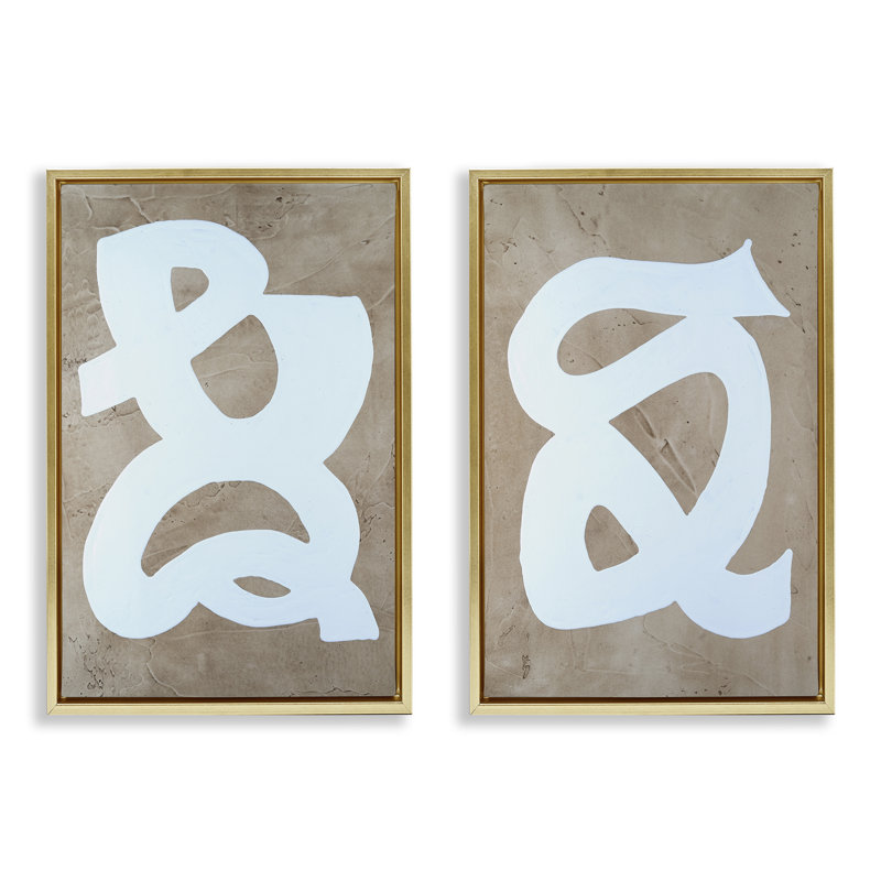 «Abstract Squiggle Line», ensemble de 2 toiles flottantes encadrées par Vanna Lam, H 25 po x l 17 po