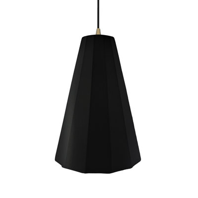 Radiance - Luminaire suspendu 1 lumière cannelé - Carbone - Noir mat - Laiton antique - l 9 po x H 13 po - Ampoule remplaçable - Cordon noir