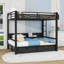 Lit superposé en métal avec tablettes intégrées, ports USB et lit inférieur convertible-408999459-408999457