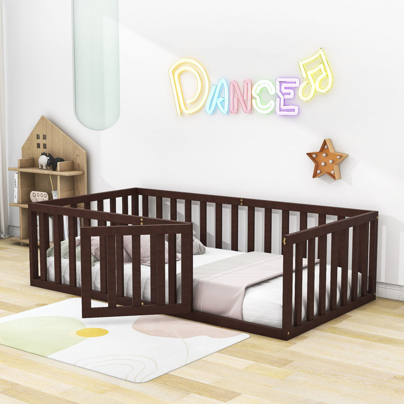 Freta Wood Bed Frame, Walnut, Twin
