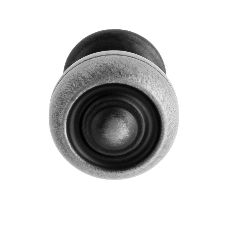 Saturn 1" White Pewter and Black Round Knob