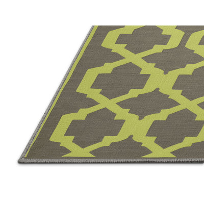 Machine Washable Trellis Gray Area Rug