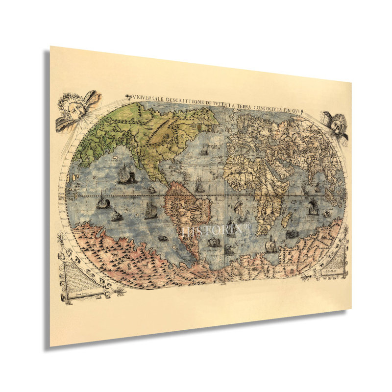 " 1565 World Map Poster ", 18" H x 24" W