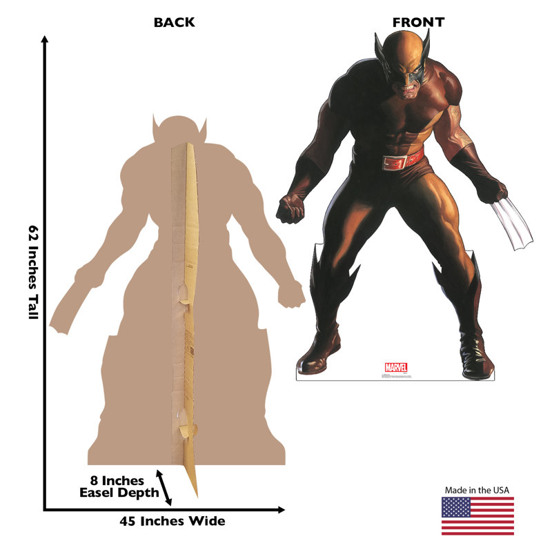 62'' Lifesize Wolverine Cardboard Standup Decor