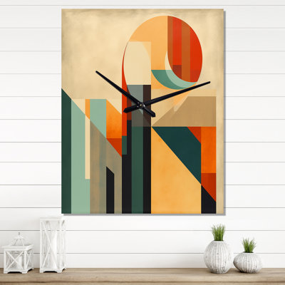 Full Moon Symphony Midcentury Abstract I - Abstract Mid Century Wall Clock