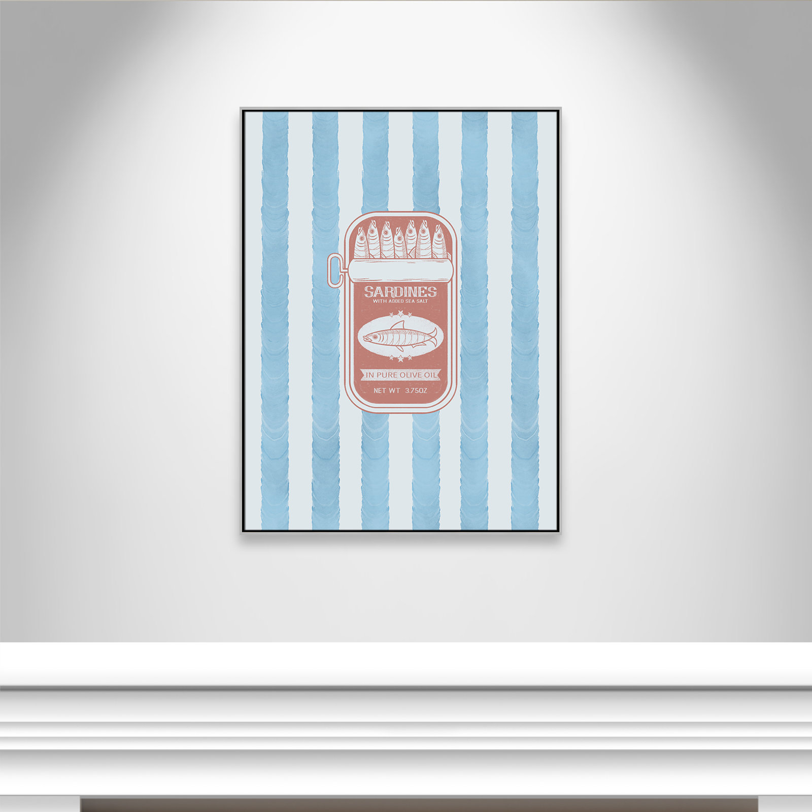Salty Sardines Print by Marcus Prime, 37.5'' W x 49.5'' H, Silver Floater