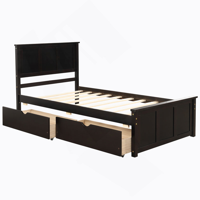 Lit plateforme avec rangement, Espresso