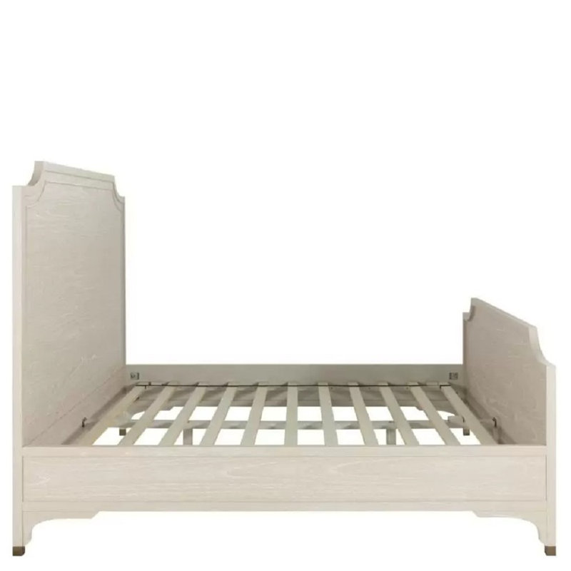 Alexandra Bed - Dark, Queen, Cerused White/Stained Gold