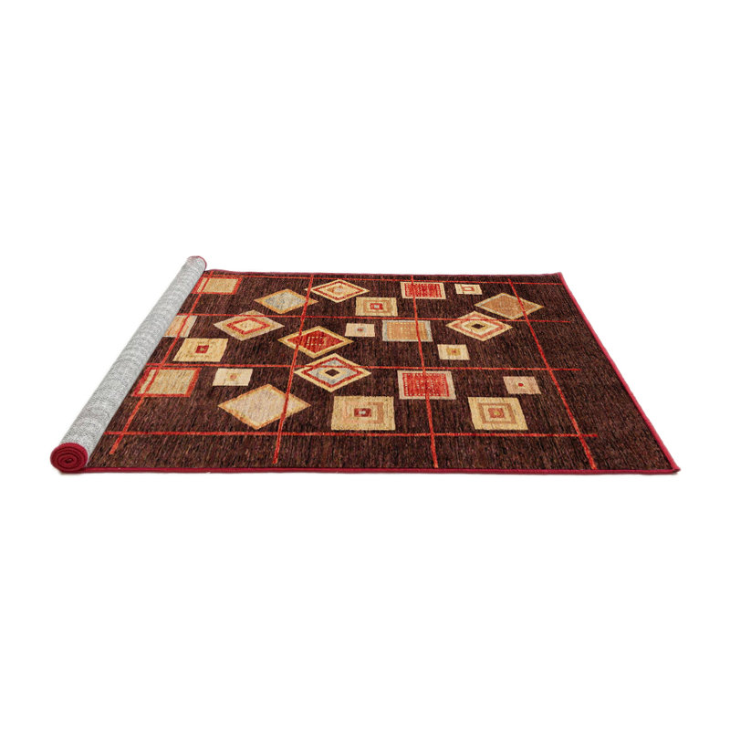 Tapis 100% abstrait 4271 lavable à la machine, Rond 8 pi