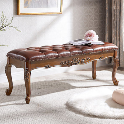 Banc rembourré en noyer