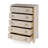 Cleo 5-Drawer Wood and Raffia Chest-87847532
