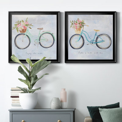 Enjoy The Ride I - Matted and Framed Under Acrylic Glass, Set of 2, Large Living Room Wall Art