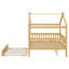 Lit double en bois avec lit gigogne simple, structure de lit en bois avec toit et barrière de sécurité pour enfants, adolescents, garçons ou filles-1283996512-1283996517