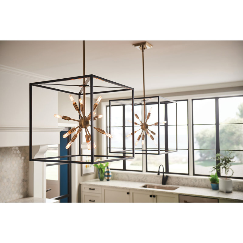 Aros 12-Light Sputnik Rectangle Chandelier
