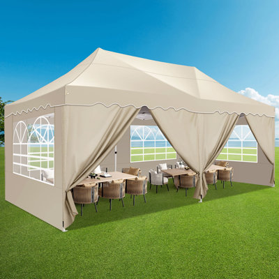 20' x 10' Waterproof Pop Up Canopy with Sidewalls