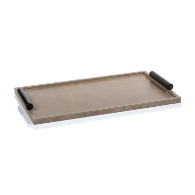 Cameroon Rectangular Mink Leather Serving Tray