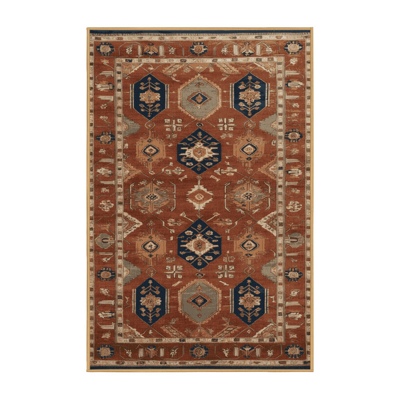 Tapis brun lavable à la machine, Rectangulaire 7 pi x 10 pi