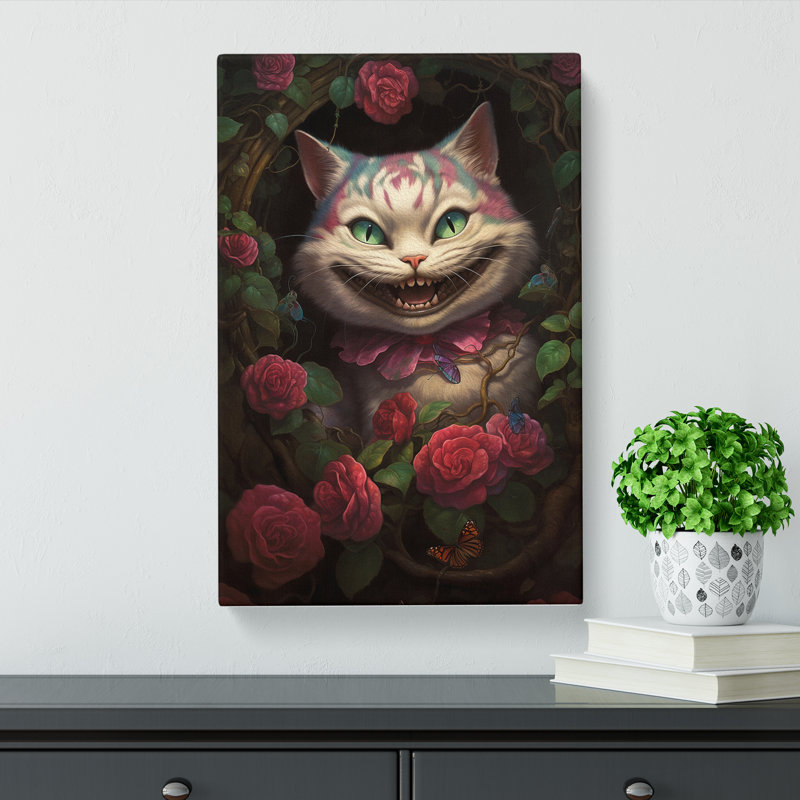 Cheshire Cat Baroque - Wrapped Canvas, 60cm H x 40cm W x 3cm D