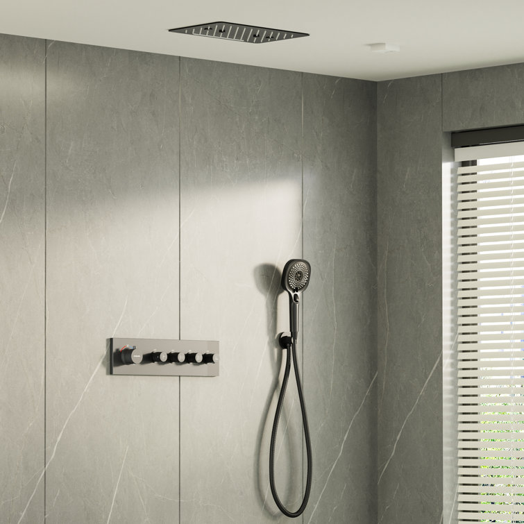 Camino 4 Functions 15.7 Inch Flush Mount Thermostatic Shower System