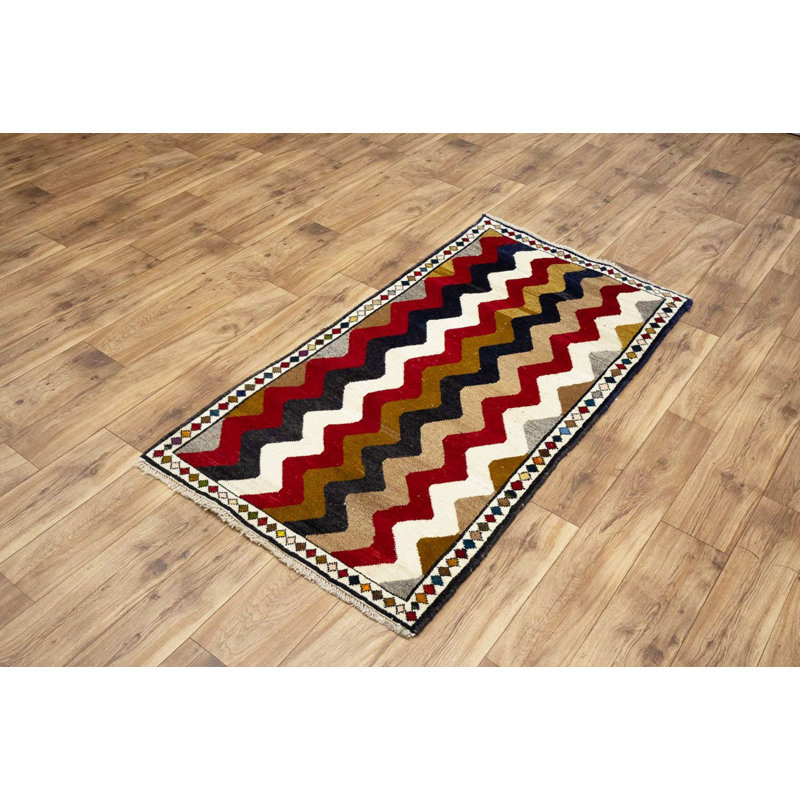 Tapis oriental en laine noué à la main 2 pi 7 po x 4 pi 10 po