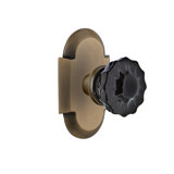 Cottage Plate with Crystal Black Door Knob