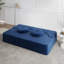 Canapé moderne avec 2 coussins, canapé-lit convertible en velours côtelé rembourré de mousse, matelas pliant pour le salon, lit d'invité, aucun assemblage requis-126182016-130166469