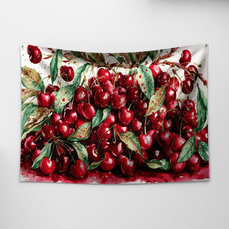 Tapisserie murale «Fruit Cherry Sweet», 68 po x 80 po