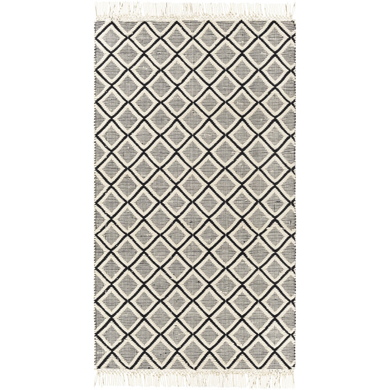Tapis gris en laine Dulvert, Rectangle 5 pi x 7 pi 6 po