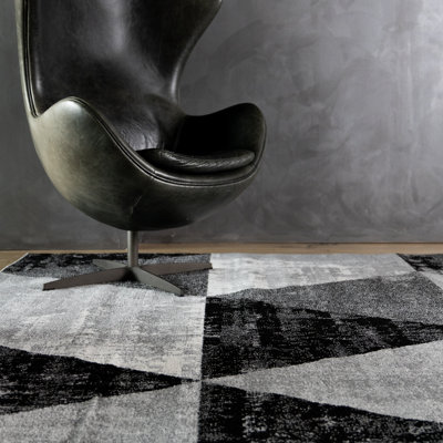 Tapis géométrique tissé à la machine Jashua 