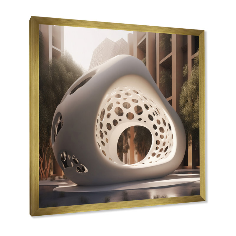 «Organic Architectural Flow Sculpture I», reproduction sur toile, Cadre doré à une seule photo, H 24 po x l 24 po x P 1 po