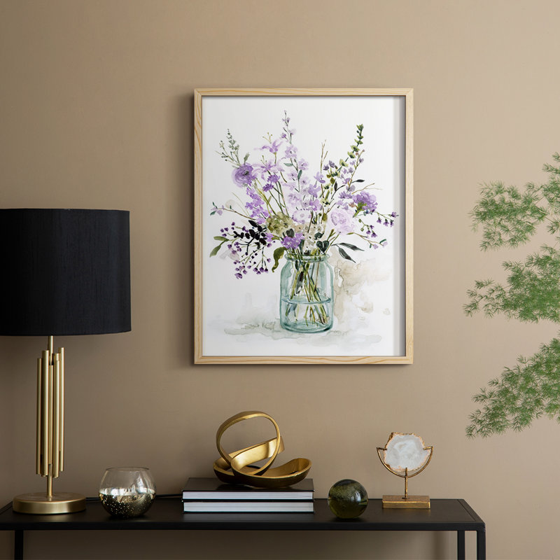 «Mauve Passion II», reproduction encadrée - bois massif, Naturel, H 21 po x l 17 po